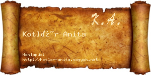 Kotlár Anita névjegykártya